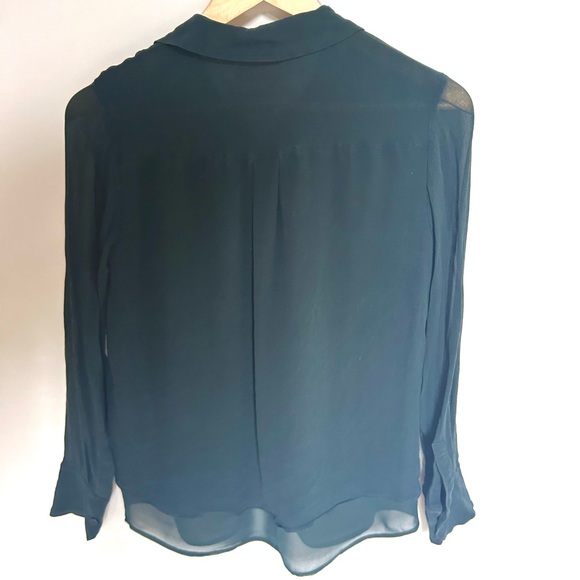 Tory Burch silk green blouse button down shirt top - Picture 4 of 6